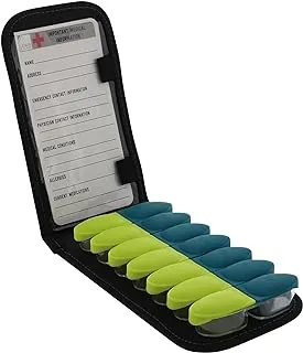 Lewis N. Clark Magnetic Folding Pill Organizer Supplement Case for OTC Medicine, Gray, Prescription Vitamins - 14 Slots