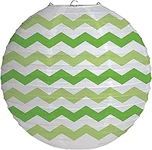 Creative Converting Two Tone Chevron Lanterns, Length 12-Inch Size, Fresh Lime