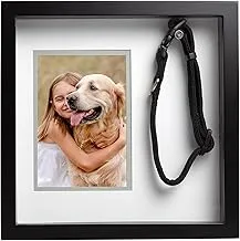 Pearhead Pet Collar Keepsake Picture Frame, Memorial Dog or Cat Memory Sentimental Photo Owner Gift, Black