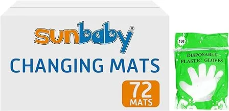 Sunbaby Disposable Changing Mat 72Pcs Pack 2 Get 100 Glove, Pack Of 1