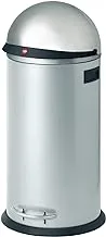 Hailo Germany - Kickvisier- SpacioUS Pedal Waste Bin - 36 Litre - Sheet Steel - Silver - Hlo-0850-559