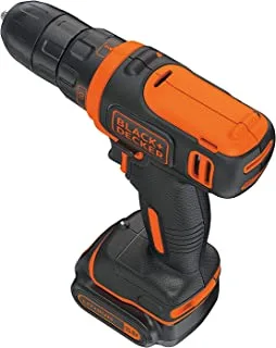 Black & Decker 10.8V 1.5Ah Li-Ion Cordless Ultra Compact 11 Clutch Drill Driver , Orange/Black - BDCDD12-B5, 2 Years Warranty