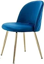 Mahmayi HYDC020 Velvet Dining Chair - Modern Upholstered Leisure Chair for Living Room, Dining Room, Kitchen - Velvet Fabric - Ideal for Hotel, Restaurant, and Office (Pack of 1, Blue)