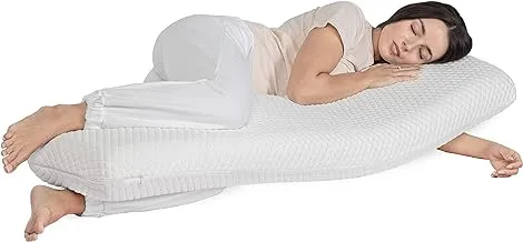 Moon Multi-Function Pregnancy Pillow - Soft & Comfortable Maternity Support for Full Body Cuddle Cushion with Memory Foam, Long Pillow- 135x35x13 cm