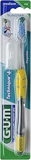 Gum Technique Plus Medium Bristles Toothbrush - Quad-grip handle - Advanced Brushing Technique- Effective plaque removal between teeth - Optimal oral care - Assorted Color