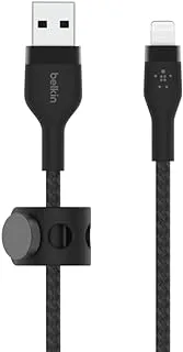 Belkin BoostCharge Pro Flex Braided USB Type A to Lightning Cable (1M/3.3FT), MFi Certified Charging Cable for iPhone 14/14 Plus, 13, 12, Pro, Max, Mini, SE, iPad and More - Black