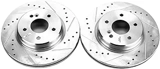 Power Stop Ebr808Xpr Evolution Performance Drilled, Slotted & Plated Rear Brake Rotor Pair