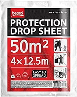 Beorol Painter Plastic Drop Cloths Sheet, Waterproof Anti-Dust Furniture Cover, Disposable Tarp For Painting For Couch (4X12.5M - F4X12)