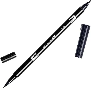 Tombow 56621 Dual Brush Pen, N15 - Black, 1-Pack. Blendable, Brush And Fine Tip Marker