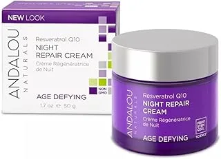 Andalou Resveratrol Q10 Nightrepair Cream, 1.70 Ounce (Pack of 1), Purple