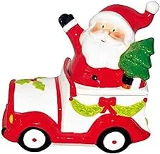 HARMONY XMAS Ceramic Santa on the Car Cookie Jar 17 * 11 * 16 سم