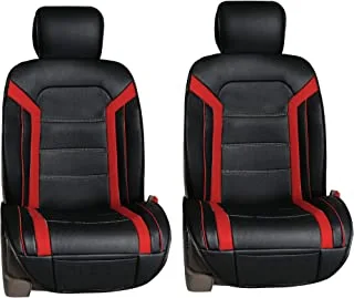 FH Group Automotive Seat Cushions Red Black Universal Fit Leatherette Fits Most Cars, Suvs, And Trucks, Airbag Compatible PU208REDBLACK102