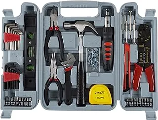 130-Piece Tool Set - Tool Kit With Hammer, Wrenches, Screwdriver, Pliers, and More - Hand Tools For Home Improvement Projects By Stalwart (Gray)