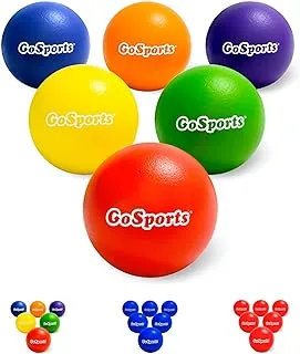 GoSports Soft Skin Foam Playground Dodgeballs - 6 Pack Set for Kids - Includes Mesh Carry Bag