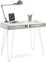 Home Canvas Illia with Storage Shelves Ideal for Home Office Computer Desk Gaming Desk or Office Desk - White