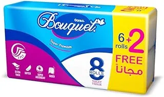 Sanita Bouquet Toilet Tissue, 3Ply, 6+2 Free