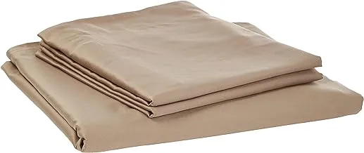 Portico Supima Cotton Flat Super King Bedsheet With 2 Pillow Cover-Printed, Brown, 274X274 Cm