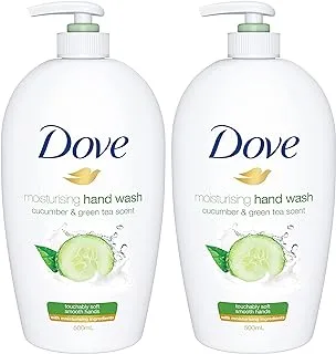 Dove Go Fresh Hand Wash Refreshing, Fresh Touch, Cucumber and Green Tea with ¼ Moisturising Cream, 500ml (Pack of 2)