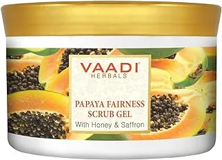 Vaadi Herbals Organic Papaya Scrub Gel With Honey & Saffron, 600 Gms/ 17.63 Oz.