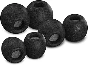 Comply Comfort Plus Tsx-500 Memory Foam Earphone Tips, Noise Reducing Replacement Earbud Tips, Secure Fit (S/M/L, 3 Pairs), 29-50200-11, Black