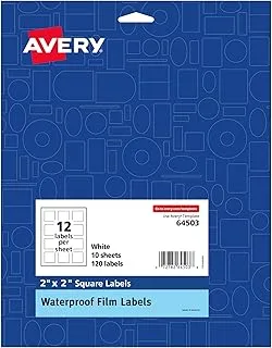 Avery Waterproof Oil-Resistant Film Labels - Bath & Beauty, Jars, 2