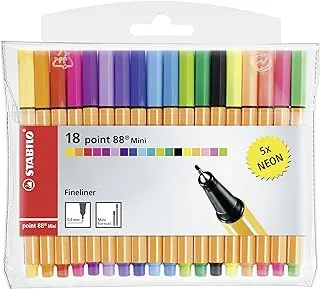 Stabilo Point 88 Mini Fineliner Pens، Set of 18، Multicolour