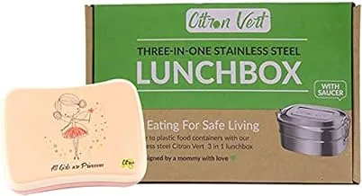 Bundle Stainless Steel 2 layers with Bamboo Lunchbox Princess