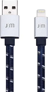 JUSt Mobile Alucable Braided Lightning Cable 1.2 Meter - Blue/Silver