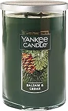 Yankee Candle Balsam & Cedar Scented, Classic 22oz Large Tumbler 2-Wick Candle, Over 75 Hours of Burn Time, Christmas | Holiday Candle