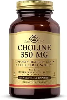 Solgar Choline 350 Mg, Vegetable Capsules, 100 Count