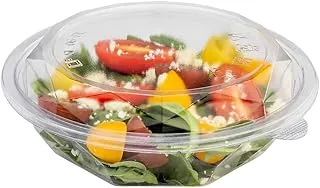 Clear Plastic Lid for Basic Nature To Go Bowls - 12 oz & 16 oz - PLA Plastic Lid - Compostable and Biodegradable - 500ct Box - Restaurantware