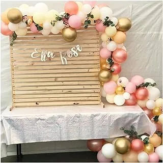 BCARICH Pastel Balloons Arch Garland, 100 pcs Pink, Yellow, Orange, Rose Gold, White and Gold Organic Balloons, for Blush Bridal Shower, Wedding Decors, Baby Shower Party Decorations