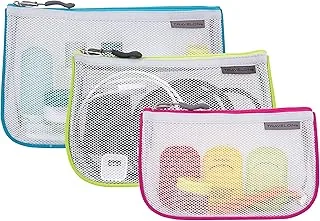 Travelon Set Of 3 Assorted Piped Pouches, Brights, One Size, Pouches