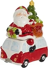 HARMONY XMAS Ceramic Santa on the Car Cookie Jar13.5 * 10.2 * 18.8cm