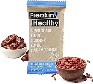 Freakin Healthy Goji Berry & Almond Superfood Bar 40G ، خالي من الغلوتين ، ألواح نباتية وصحية