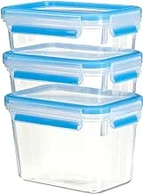 Emsa 'Gesunde Frische' (نضارة صحية) 3-Piece Clip & Close Food Container Set 2x 0.55 L و 1x1.1 L