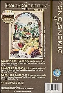 Dimensions Gold Collection Counted Cross Stitch Kit, Dreaming Of Tuscany, 18 Count Ivory Aida, 5'' X 7''