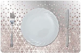 Glamour Glitter Metallic Mirror Look Printed Placemat Rose Gold AEC-29614C