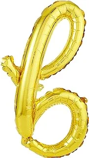 The Party Popper Script Letter 'b' Foil Balloon, Gold¬†