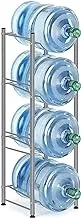 Leostar 4 Tier Water Bottle Holder Cooler Jug Rack, 5 Gallon Water Bottle Storage Rack Detachable Heavy Duty Chrome Water Bottle Cabby Rack Caddy Carrier With Holder A, Wbs-4312-G