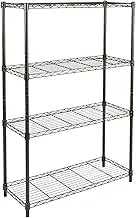 Amazon Basics 4-Shelf Adjustable, Heavy Duty Storage Shelving Unit (158.5 kgs loading capacity per shelf), Steel Organizer Wire Rack, Black, 91.4 x 35.5 x 137.1 cm