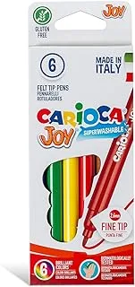 Carioca Joy Fine Nib Washable Felt Tip Pens (Box Of 6)