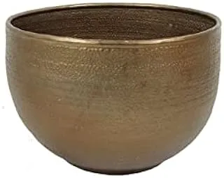 Dubai Garden Centre Metal Planter, 25 cm Diameter, Gold