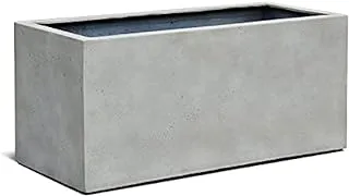 Dubai Garden Centre Concrete Fibre Box Pot, X-Large, Light Grey