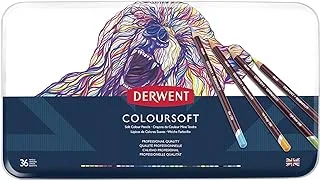 Derwent Colored Pencils, Coloursoft Pencils, Drawing, Art, Metal Tin, 36 Count (0701028)