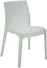 Tramontina Alice Pearl White Polypropylene Chair in Glossy Marble Finish