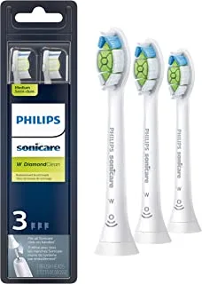 Philips Sonicare Genuine W DiamondClean رؤوس فرشاة أسنان بديلة ، 3 رؤوس فرشاة ، أبيض ، HX6063 / 65