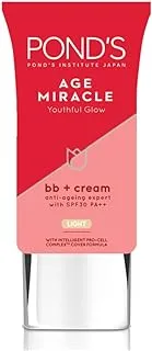 Pond'S Age Miracle Bb Cream, With Retinol C Complex, Light, 30X Skin Renewal And 24 Hour Wrinkle Correcting Glow, 25G