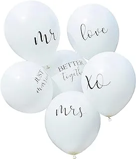 Ginger Ray Wedding Balloons Bundle 4-Pieces, 12-Inch Size, White