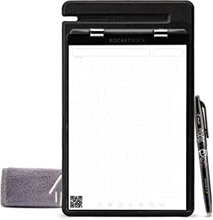 Rocketbook Orbit Legal Pad Executive - ذكية قابلة لإعادة الاستخدام باللون الأسود، مبطنة/شبكة منقطة